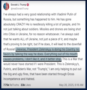 Putin Ukraine War Trump Response