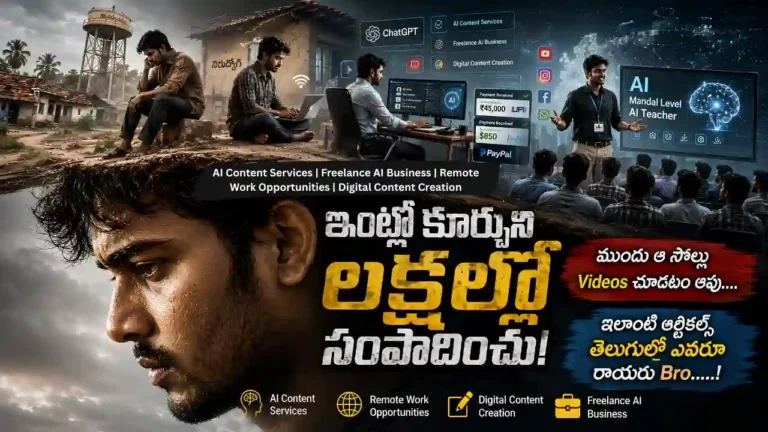 AI Side Hustle in Village roadmap guiding rural youth to become a Mandal Level AI Teacher by starting self employment business ideas in telugu and utilizing low investment business ideas in telugu for online growth.